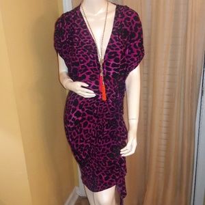 Purple animal print dress